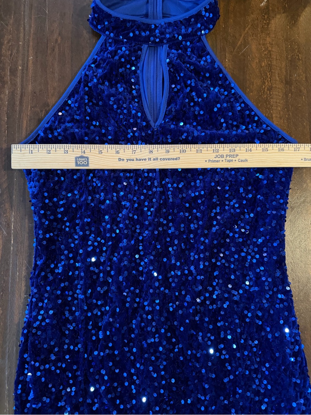 SHEIN Sparkle Halter Keyhole Mini Dress in Royal Blue - L - Picture 9 of 12